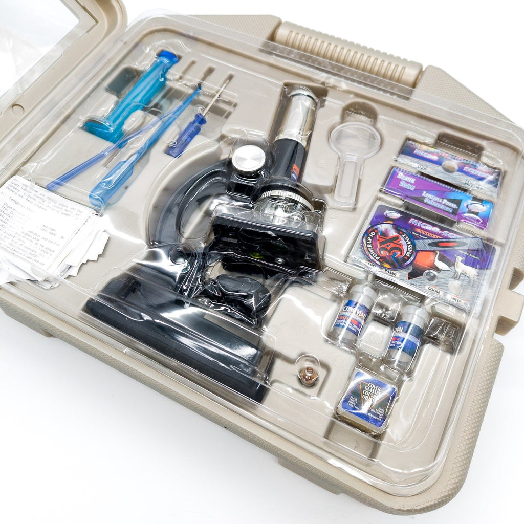 Microscope Deluxe Set Idee+Spiel 100x 600x 1200x Mikroskopkasten 90er NEU & OVP - nerdyvana.com