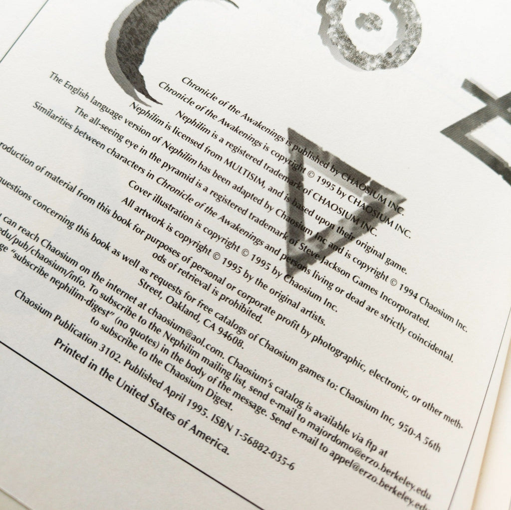 Nephilim Chronicle of the Awakenings Chaosium Inc 1995 Rollenspiel Erweiterung - nerdyvana.com