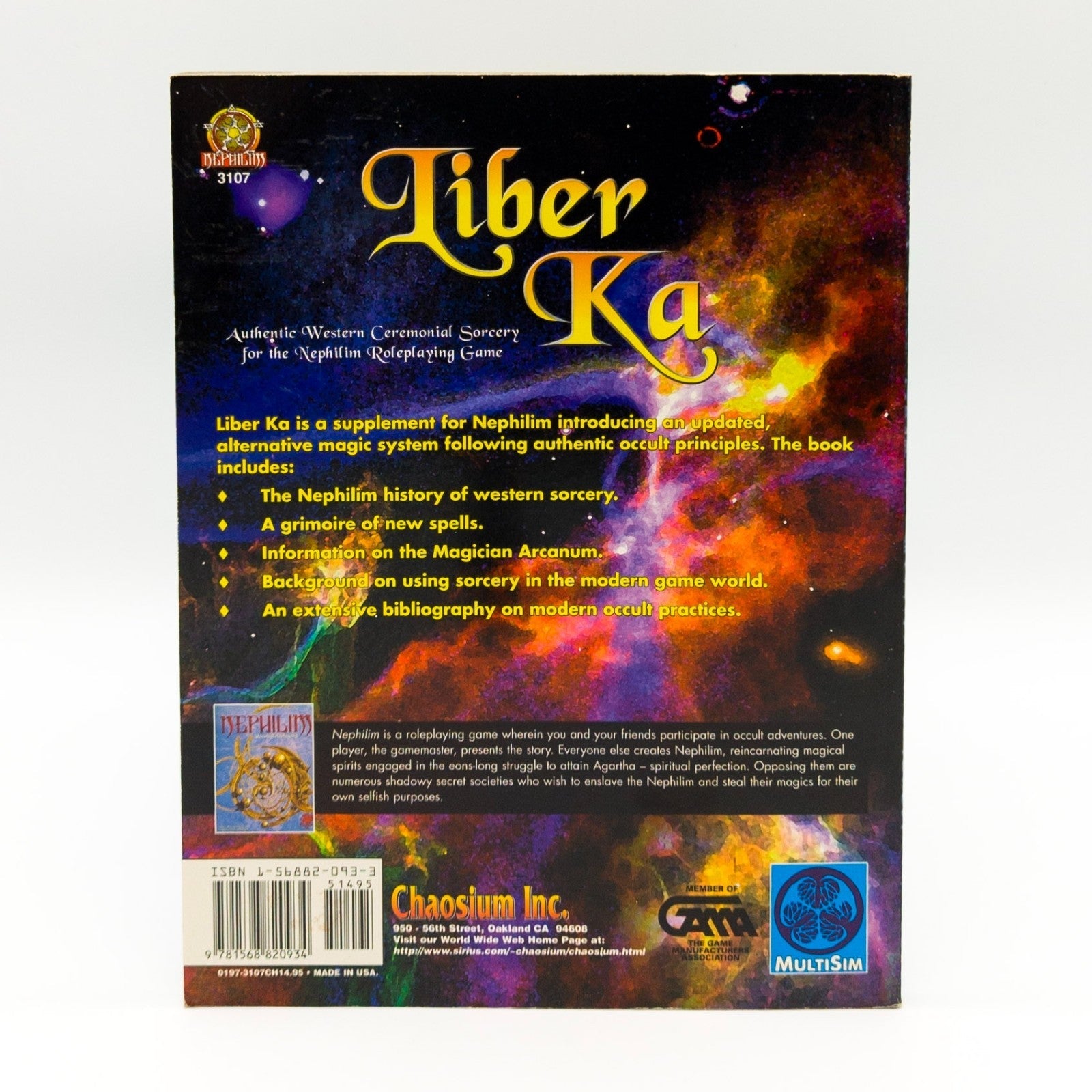 Nephilim Liber Ka Chaosium Inc 1997 Rollenspiel Erweiterung Zweitbild