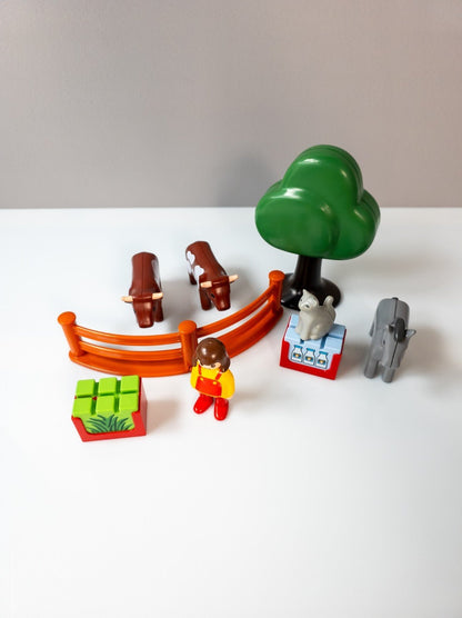 PLAYMOBIL 1.2.3 Junior Bauernhof Figuren-Set mit Kühen Pferd & Katze nerdycustom - nerdyvana.com