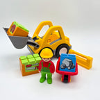 PLAYMOBIL 1.2.3 Junior Baustelle Bagger Bauarbeiter Schubkarre Werkzeugbox - nerdyvana.com