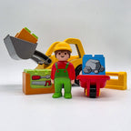 PLAYMOBIL 1.2.3 Junior Baustelle Bagger Bauarbeiter Schubkarre Werkzeugbox - nerdyvana.com