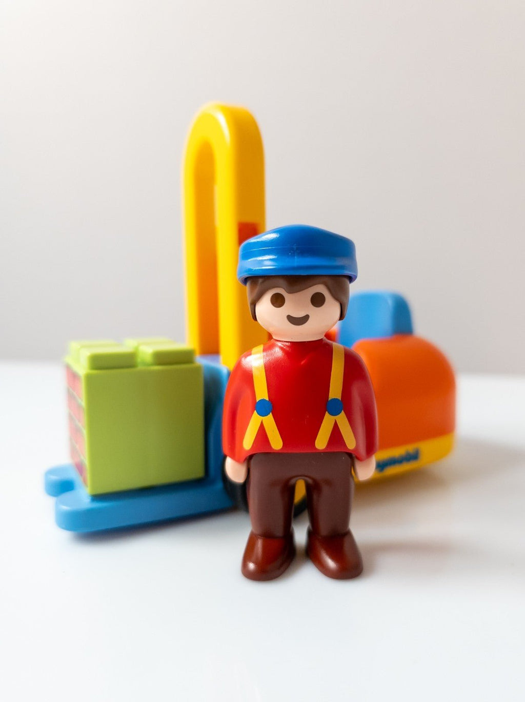 PLAYMOBIL 1.2.3 Junior Figuren - Set mit Gabelstapler & Zubehör nerdycustom - nerdyvana.com