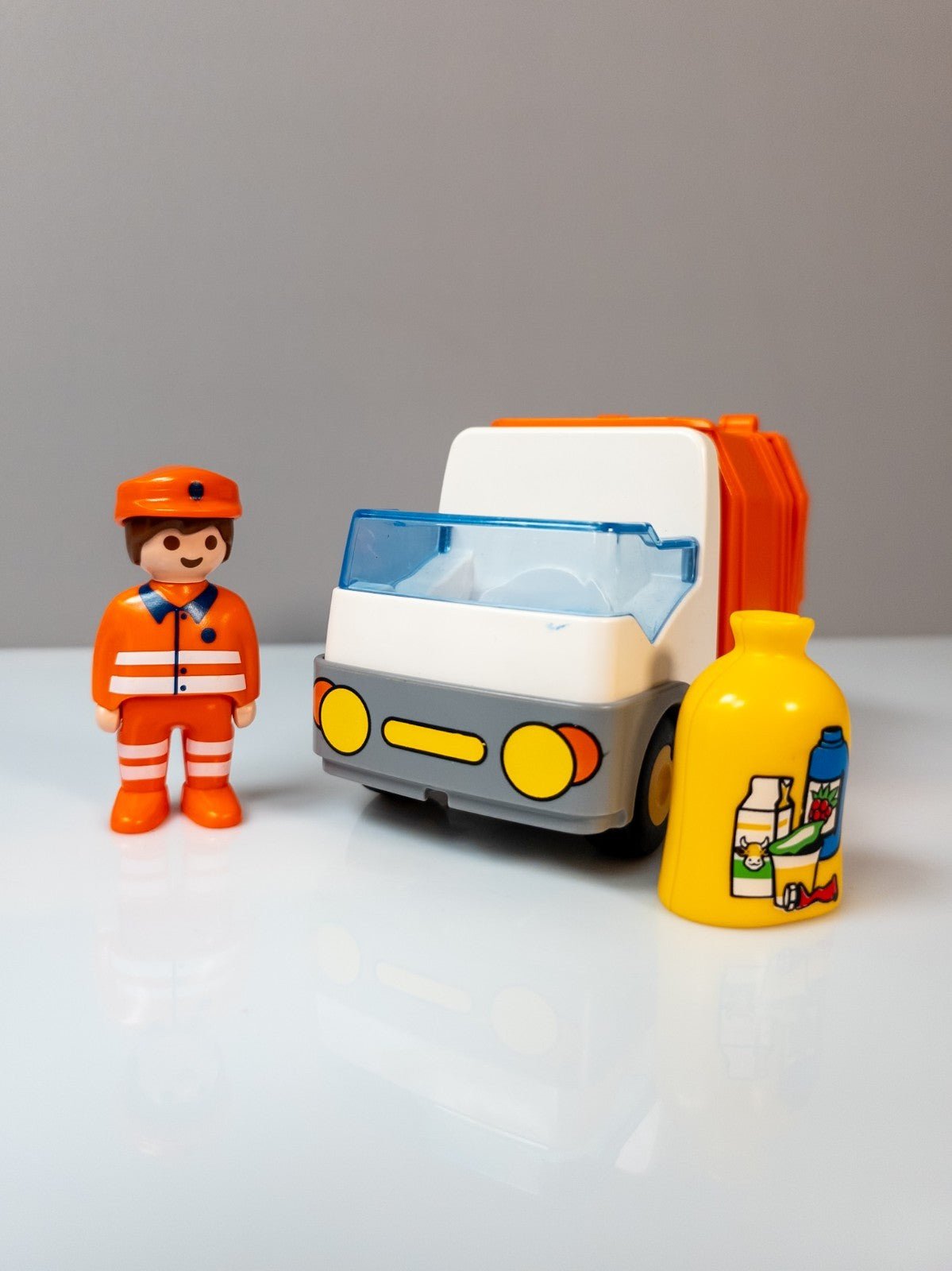 PLAYMOBIL 1.2.3 Junior Müllabfuhr Recycling LKW Müllauto Figur nerdycustom - nerdyvana.com Hauptbild