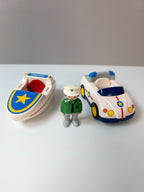 PLAYMOBIL 1.2.3 Junior Polizei - Set Figur + Polizeiauto & Boot nerdycustom - nerdyvana.com