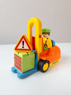 PLAYMOBIL 1.2.3 Junior Staplerfahrer Klaus Gabelstapler Lager nerdycustom - nerdyvana.com