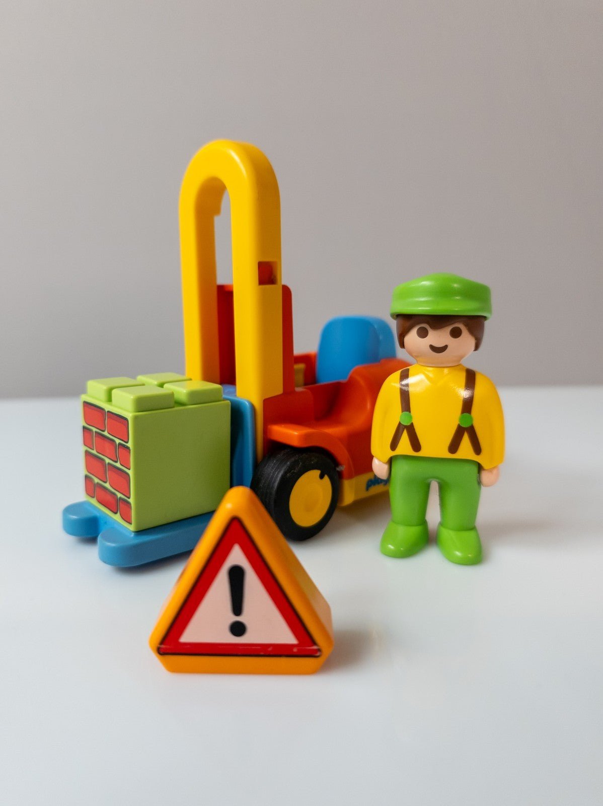 PLAYMOBIL 1.2.3 Junior Staplerfahrer Klaus Gabelstapler Lager nerdycustom - nerdyvana.com Hauptbild