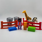 PLAYMOBIL 1.2.3 Junior Zoo Tierpark Tierwärterin Elefant Giraffe Zebra Löwe Zaun - nerdyvana.com
