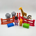 PLAYMOBIL 1.2.3 Junior Zoo Tierpark Tierwärterin Elefant Giraffe Zebra Löwe Zaun - nerdyvana.com