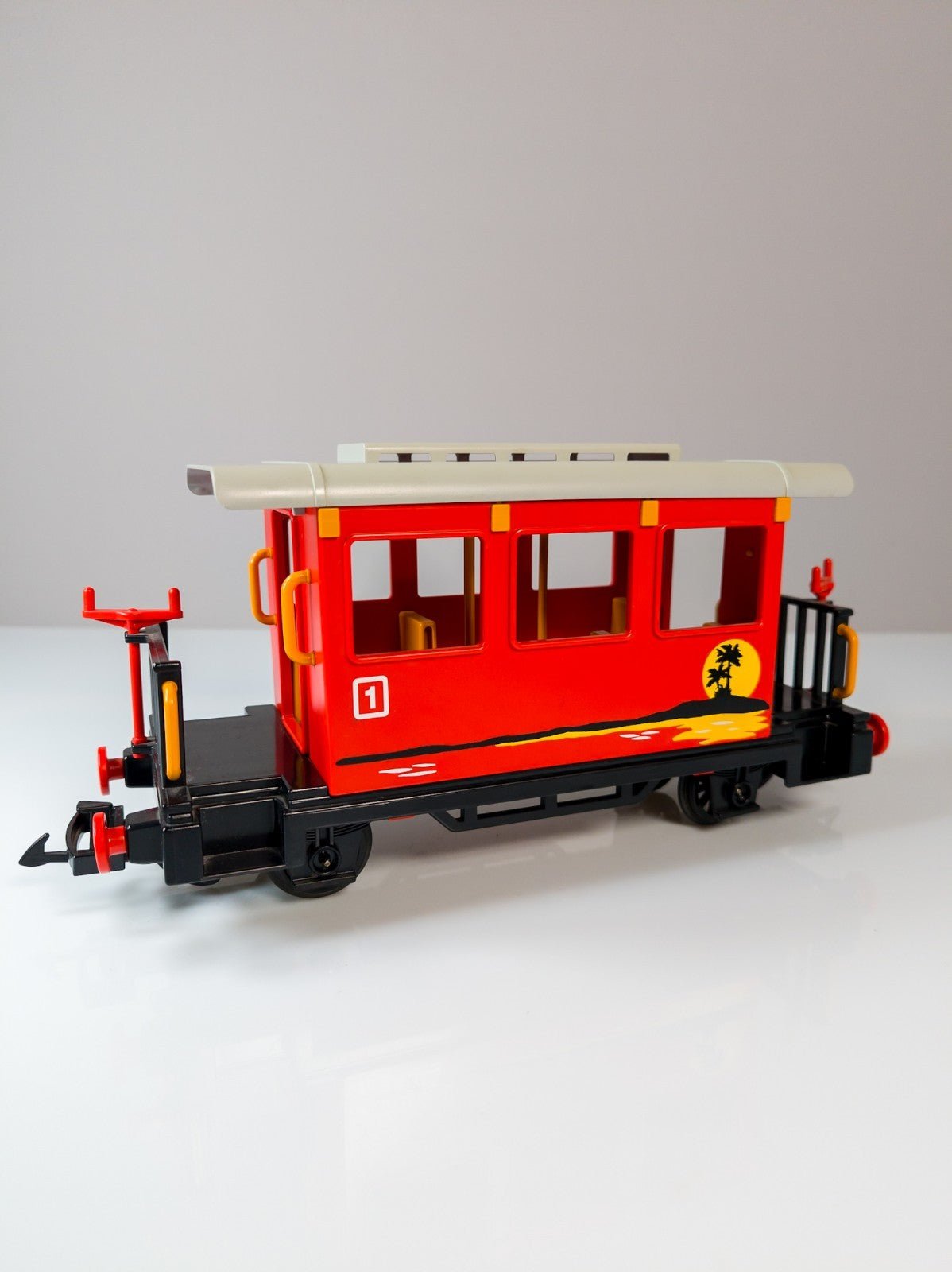 PLAYMOBIL 4117 Personenwagen Rot Palmen Spur G LGB Eisenbahn Waggon Top Zustand - nerdyvana.com