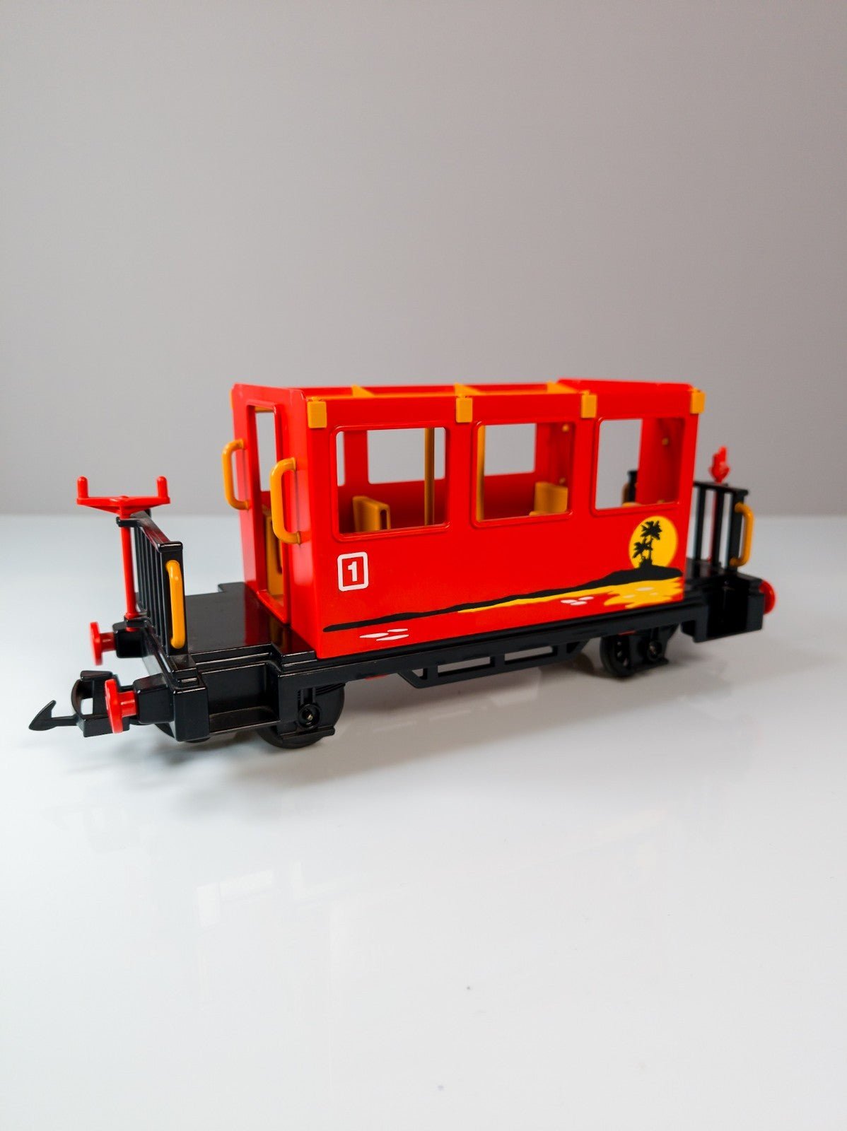 PLAYMOBIL 4117 Personenwagen Rot Palmen Spur G LGB Eisenbahn Waggon Top Zustand - nerdyvana.com