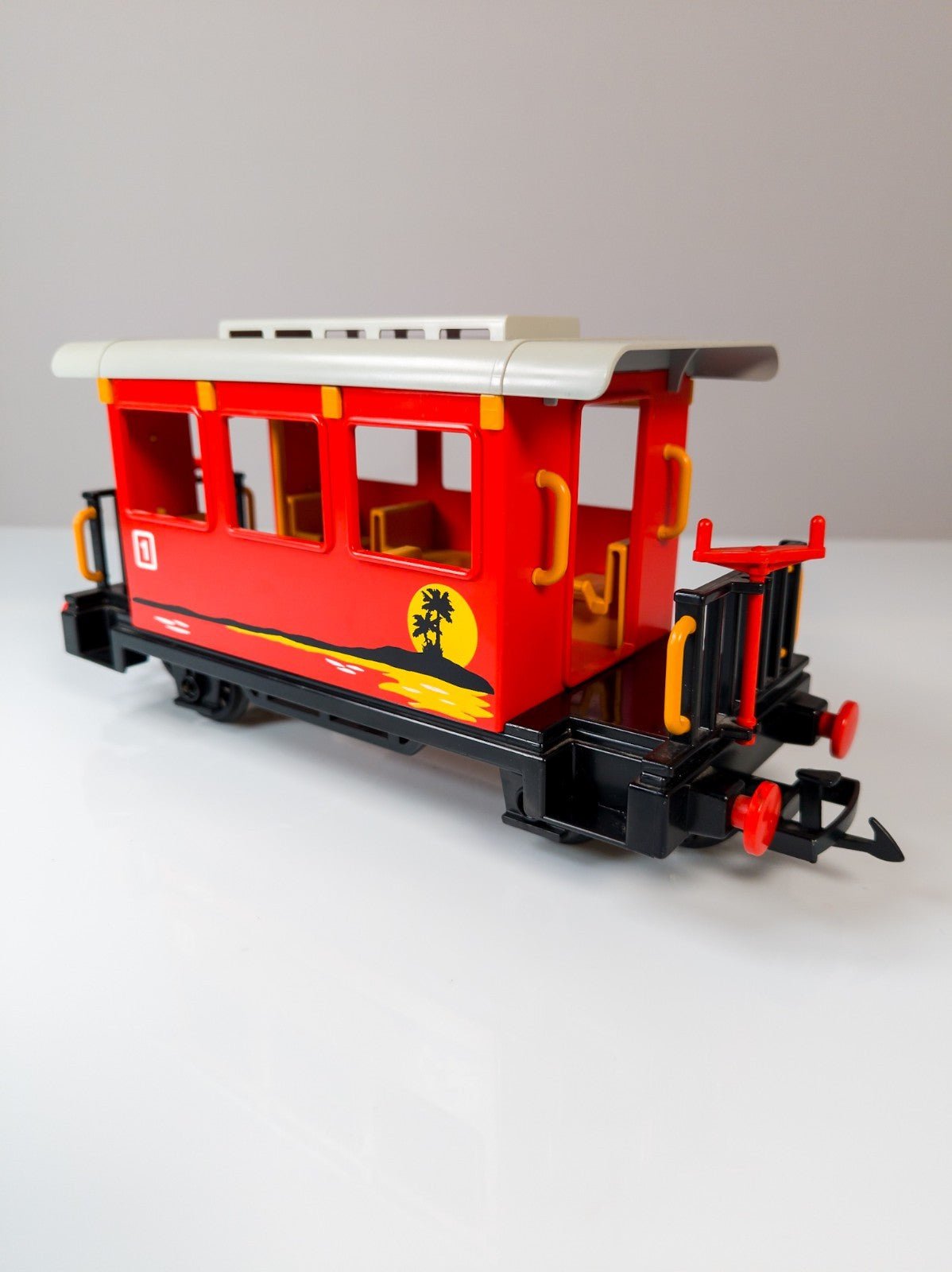 PLAYMOBIL 4117 Personenwagen Rot Palmen Spur G LGB Eisenbahn Waggon Top Zustand - nerdyvana.com Hauptbild