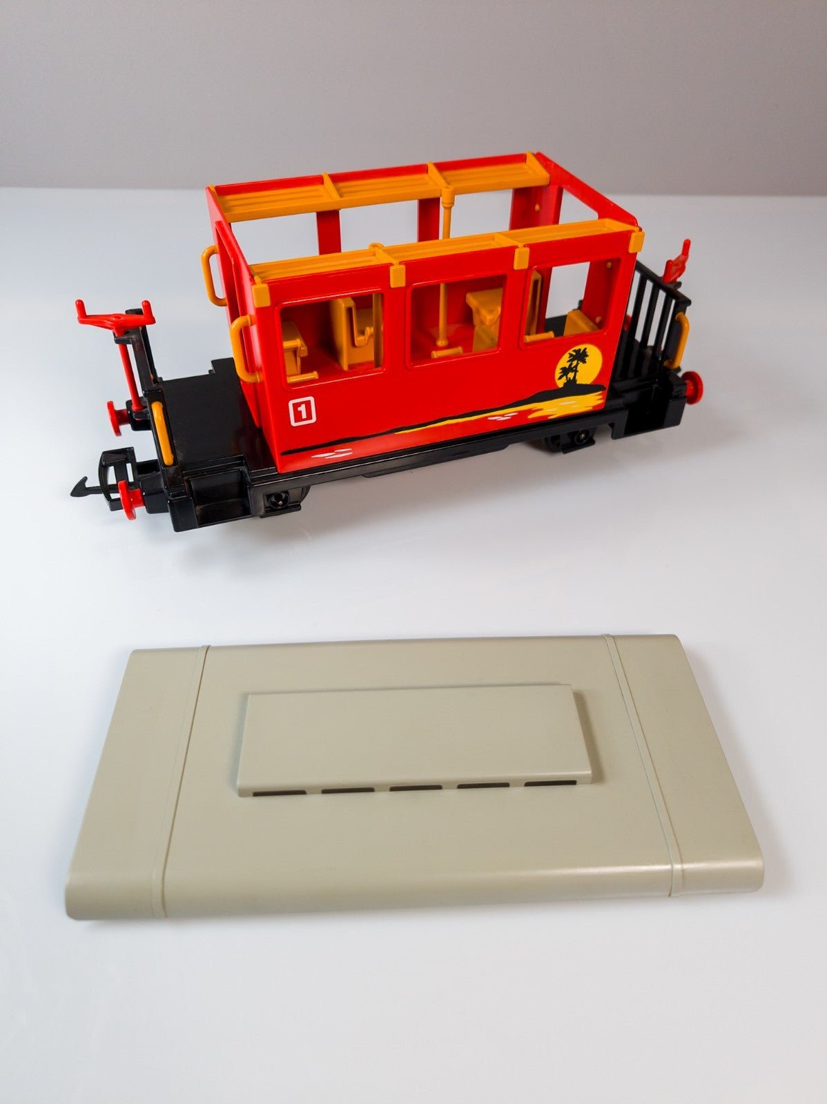 PLAYMOBIL 4117 Personenwagen Rot Palmen Spur G LGB Eisenbahn Waggon Top Zustand - nerdyvana.com