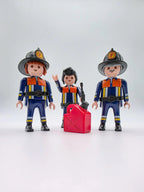 PLAYMOBIL Figuren Feuerwehr - Crew 3 Männer und Zubehör nerdycustom MOC Edition - nerdyvana.com