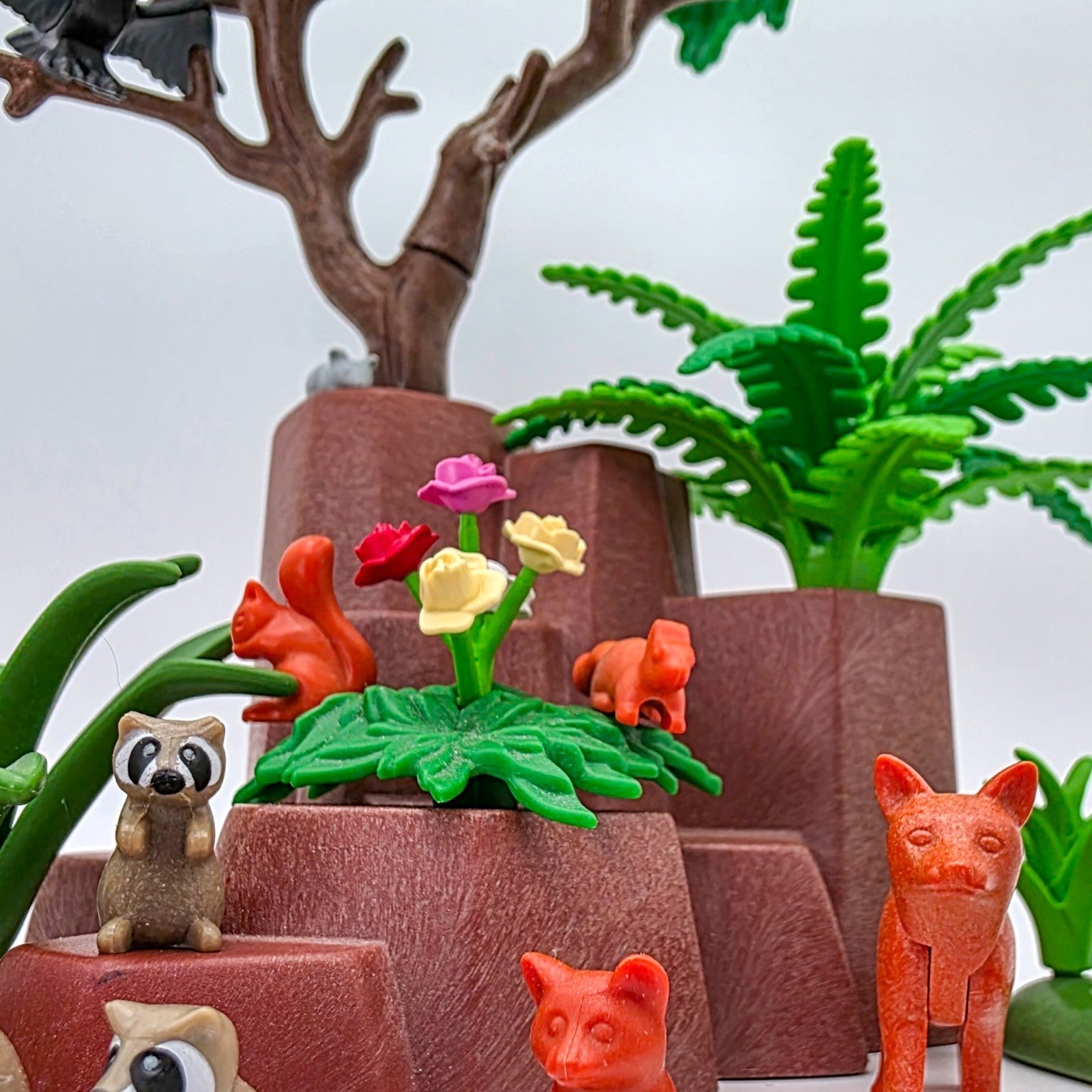 PLAYMOBIL Waldtiere Figuren Tiere Set Reh Fuchs Waschbär Hase Igel Eichhörnchen - nerdyvana.com