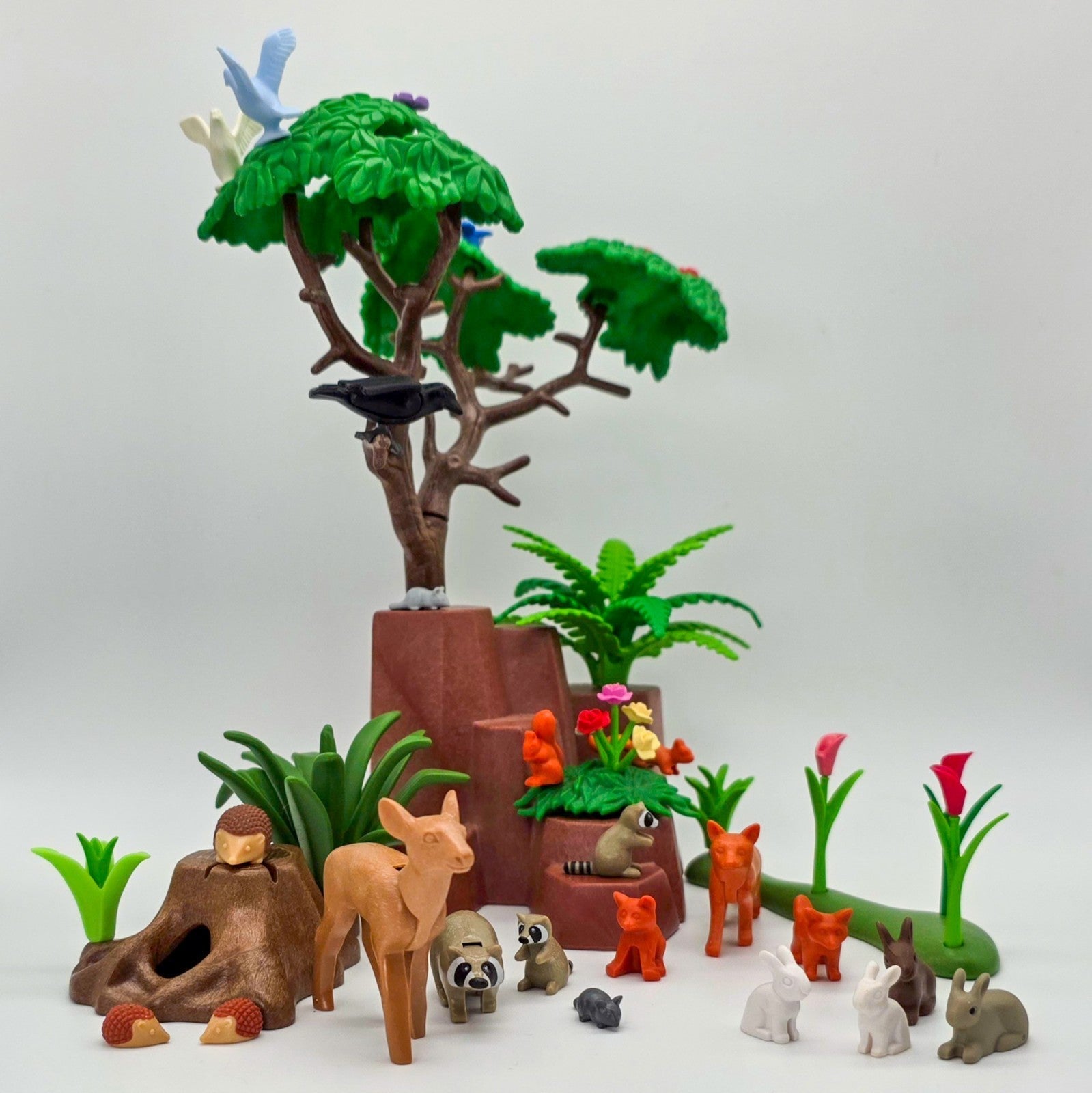 PLAYMOBIL Waldtiere Figuren Tiere Set Reh Fuchs Waschbär Hase Igel Eichhörnchen - nerdyvana.com