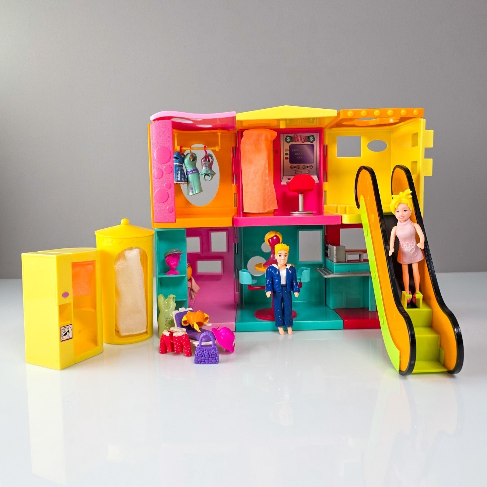 Polly Pocket Shoppingcenter mit Figuren & Zubehör Mattel 2002 Puppen Boutique - nerdyvana.com