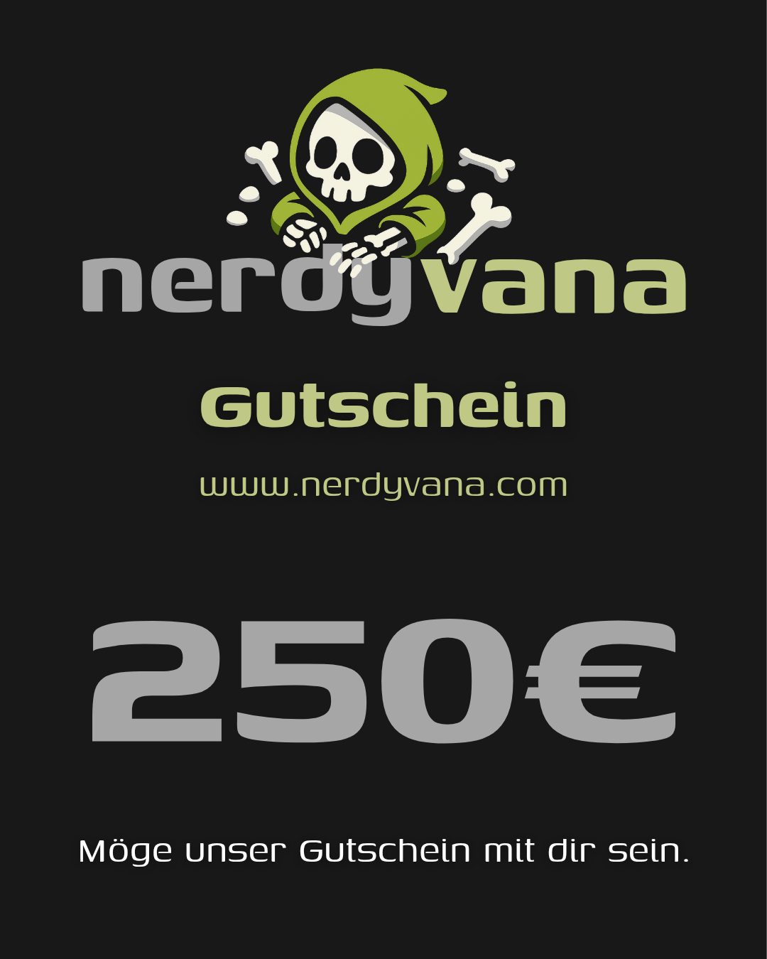 nerdyvana.com Gutschein 10–250 € – Geschenk Nerds Star Wars Gaming Anime
