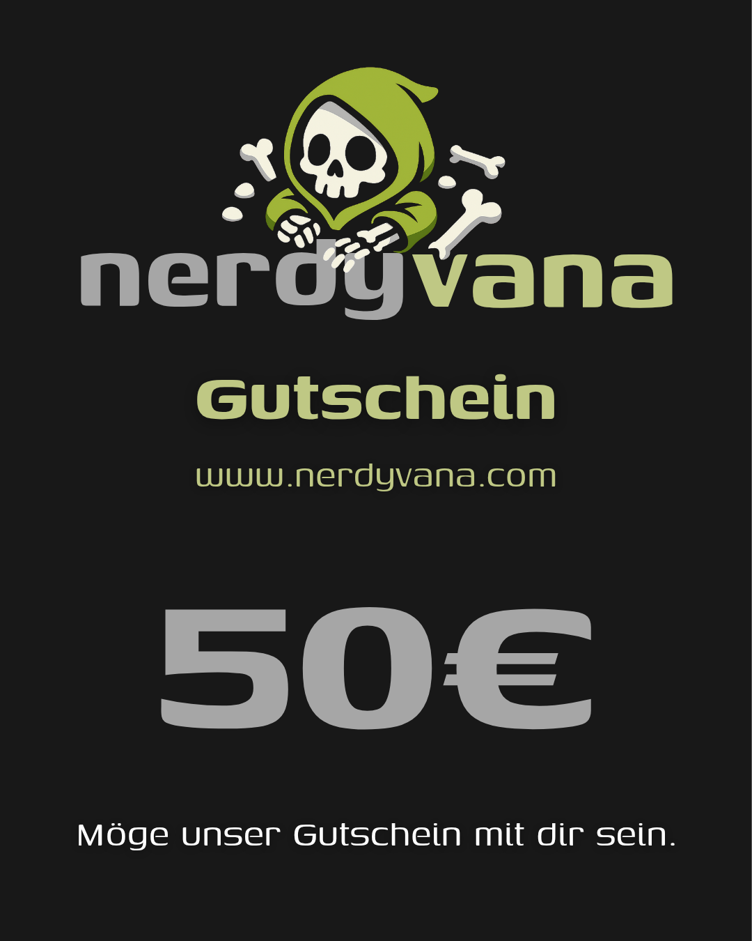 nerdyvana.com Gutschein 10–250 € – Geschenk Nerds Star Wars Gaming Anime