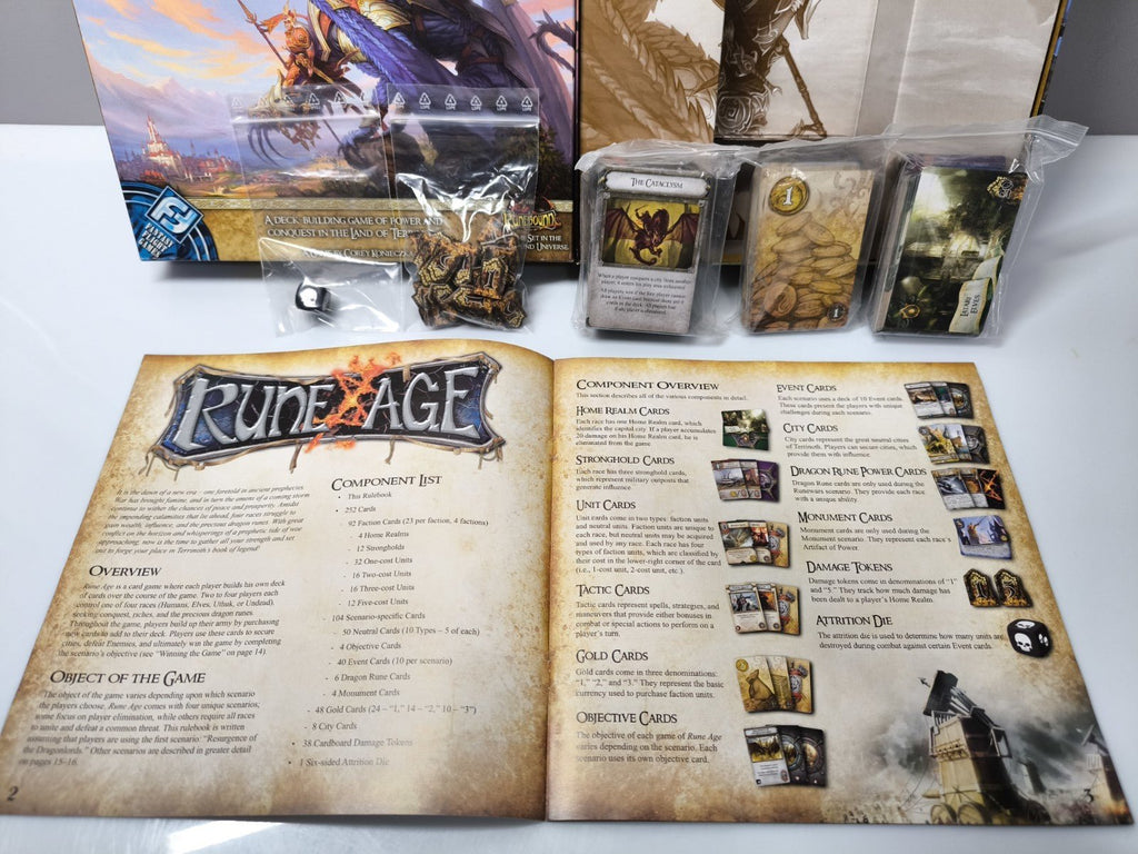Rune Age Deckbuilding Brettspiel 252 Karten FFG Terrinoth Runebound komplett OVP - nerdyvana.com
