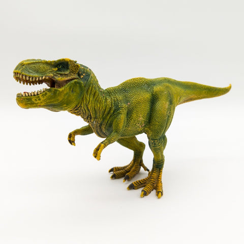 Schleich® Dinosaurier Tyrannosaurus Rex 14525 2011 beweglicher Kiefer grün gelb - nerdyvana.com
