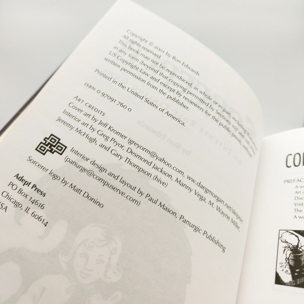 Sorcerer Adept Press Ron Edwards 2001 Rollenspiel Regelwerk - nerdyvana.com