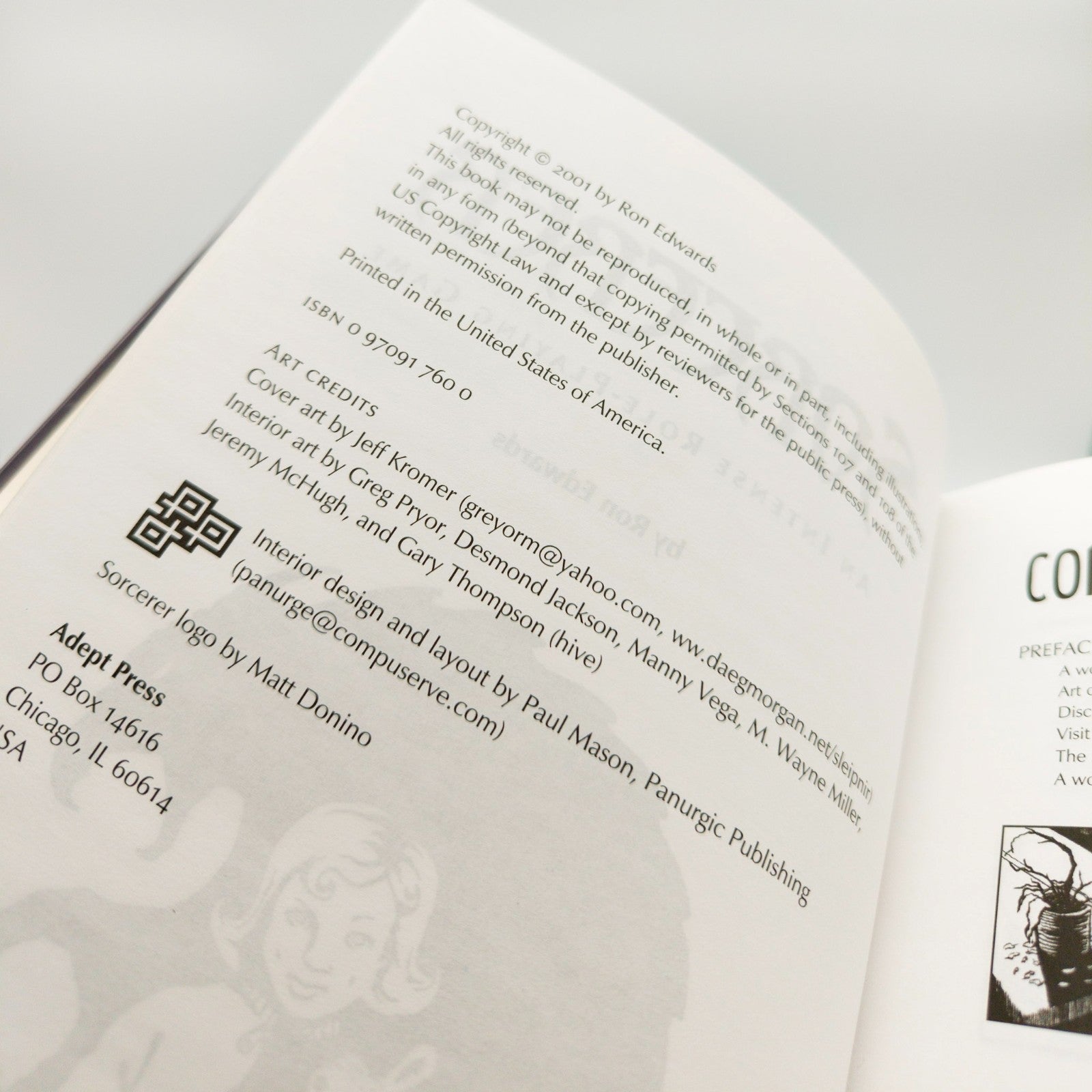 Sorcerer Adept Press Ron Edwards 2001 Rollenspiel Regelwerk - nerdyvana.com