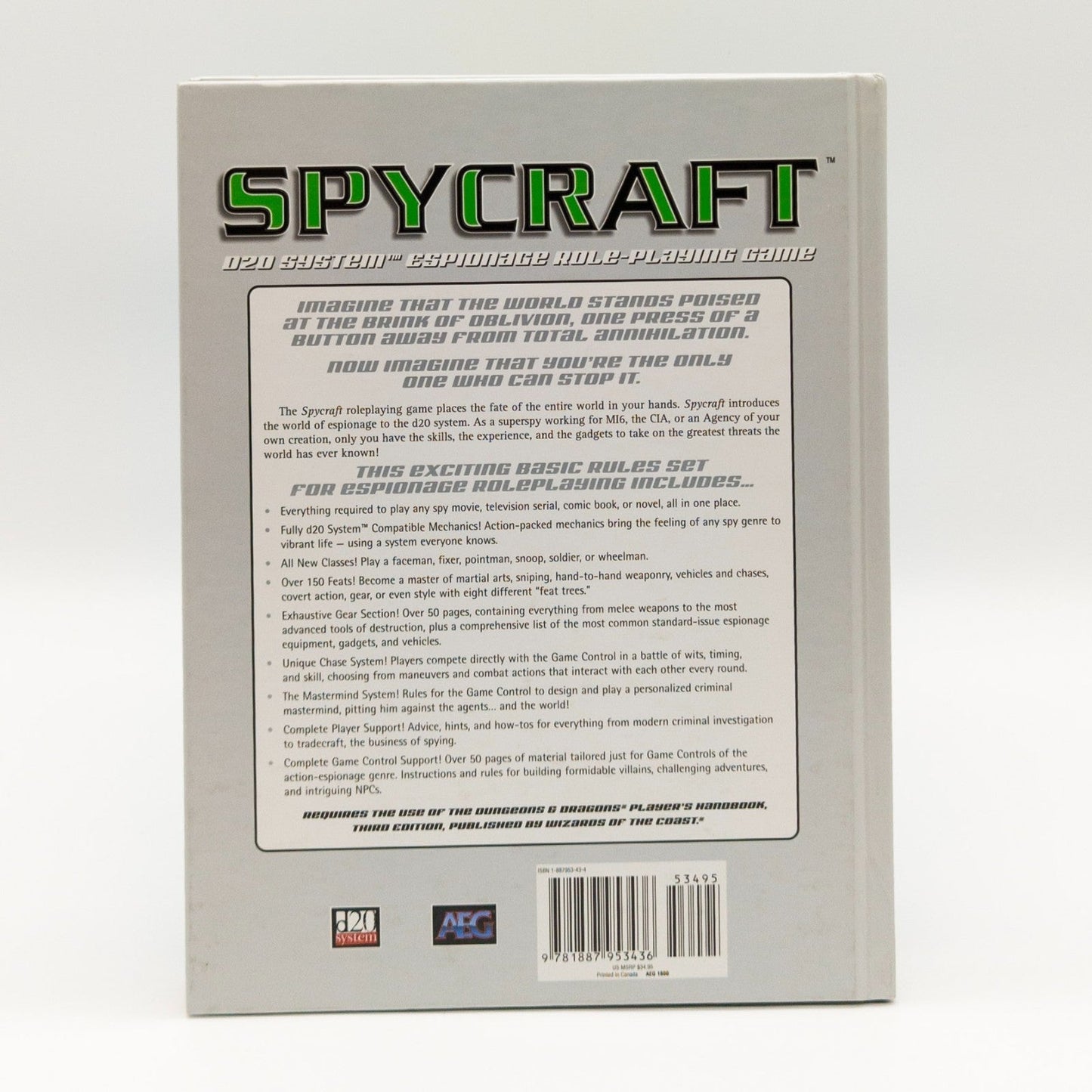 Spycraft d20 System Espionage Role-Playing Game Alderac Entertainment Group 2002 - nerdyvana.com