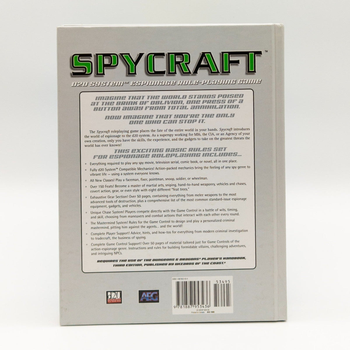 Spycraft d20 System Espionage Role-Playing Game Alderac Entertainment Group 2002 - nerdyvana.com