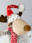 Weihnachts - Elch Figur Tier Stehaufmännchen Zipfelmütze & Schal ca. 40 cm Deko - nerdyvana.com