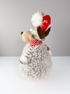 Weihnachts-Elch Figur Tier Stehaufmännchen Zipfelmütze & Schal ca. 40 cm Deko - nerdyvana.com