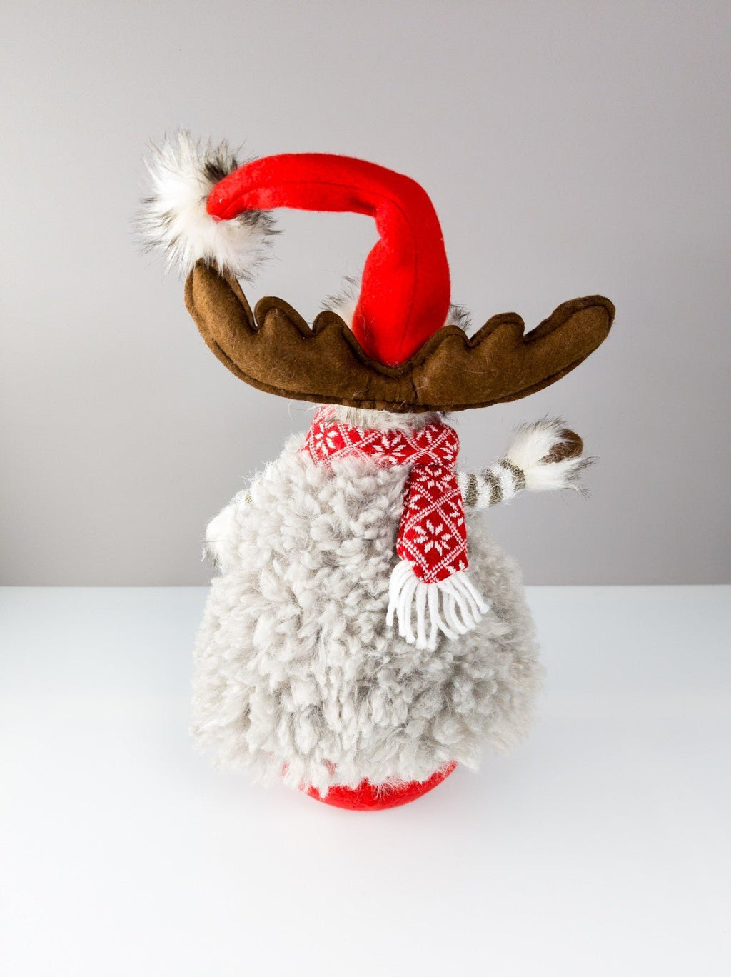 Weihnachts - Elch Figur Tier Stehaufmännchen Zipfelmütze & Schal ca. 40 cm Deko - nerdyvana.com