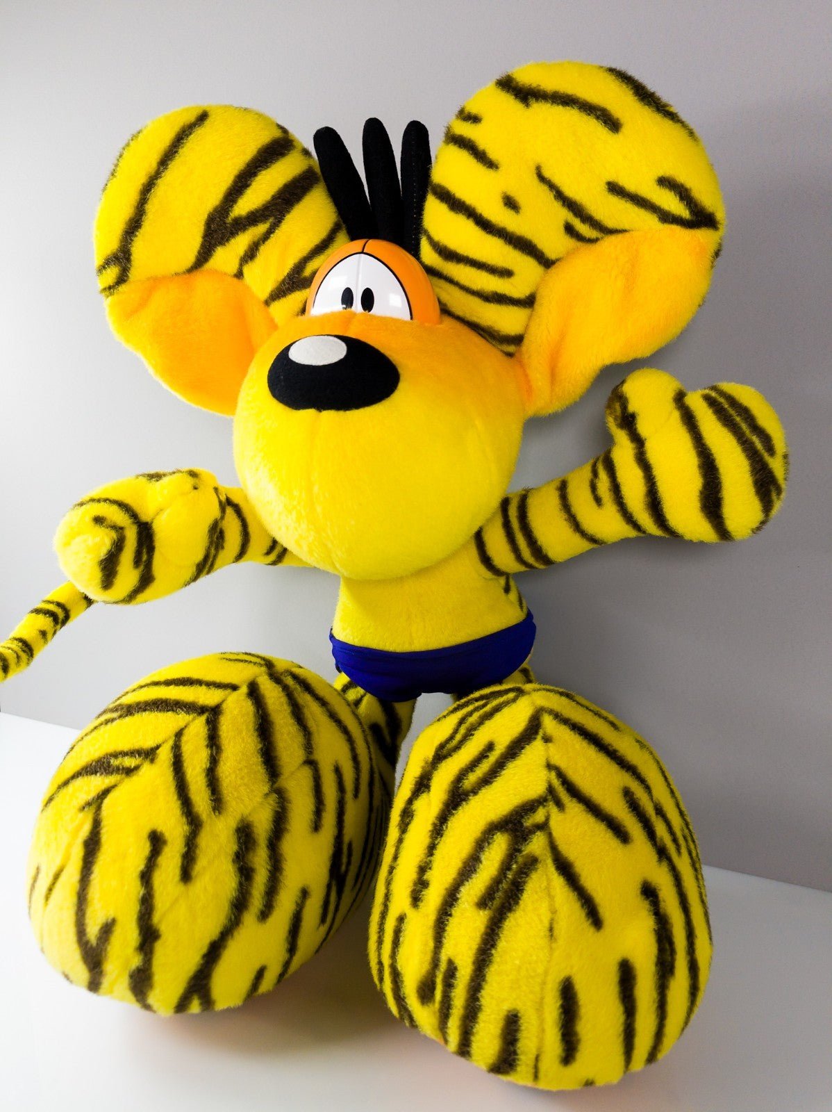 XXL Diddl Plüschfigur 90er Jahre 52 - 60cm Tigerlook Biegedraht selten Rarität TOP - nerdyvana.com